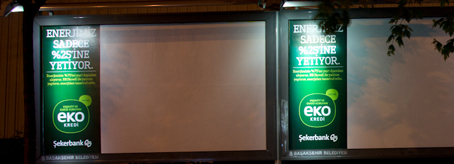 Şekerbank - Eko Kredi (1/4'ü ışıklandırılmış billboard uygulaması)